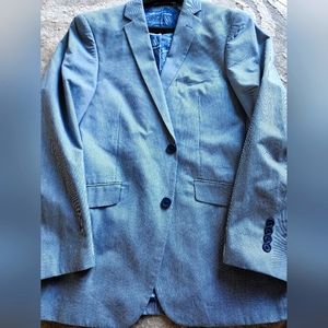 Mens Adolfo 38R blue blazer. Tight stripe pattern. Like new!